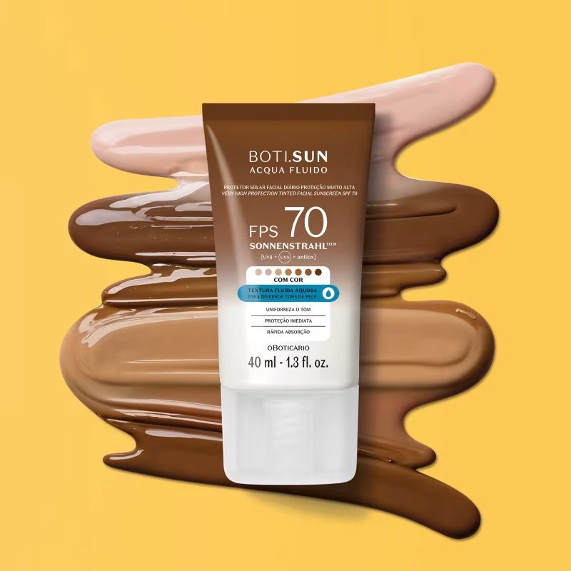 PROTETOR SOLAR FACIAL COM COR FPS70 BOTI.SUN 2.0 40ML